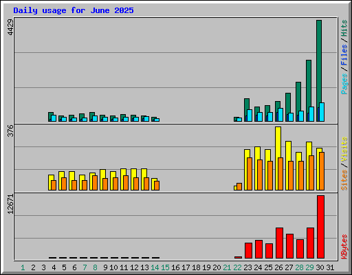 Daily usage for June 2025
