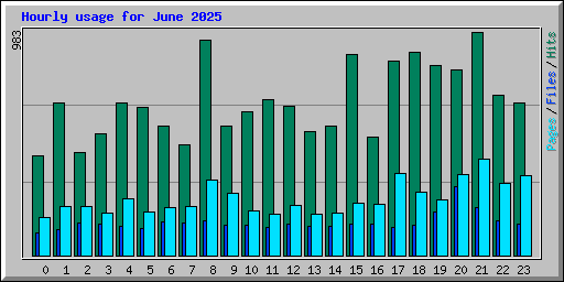Hourly usage for June 2025